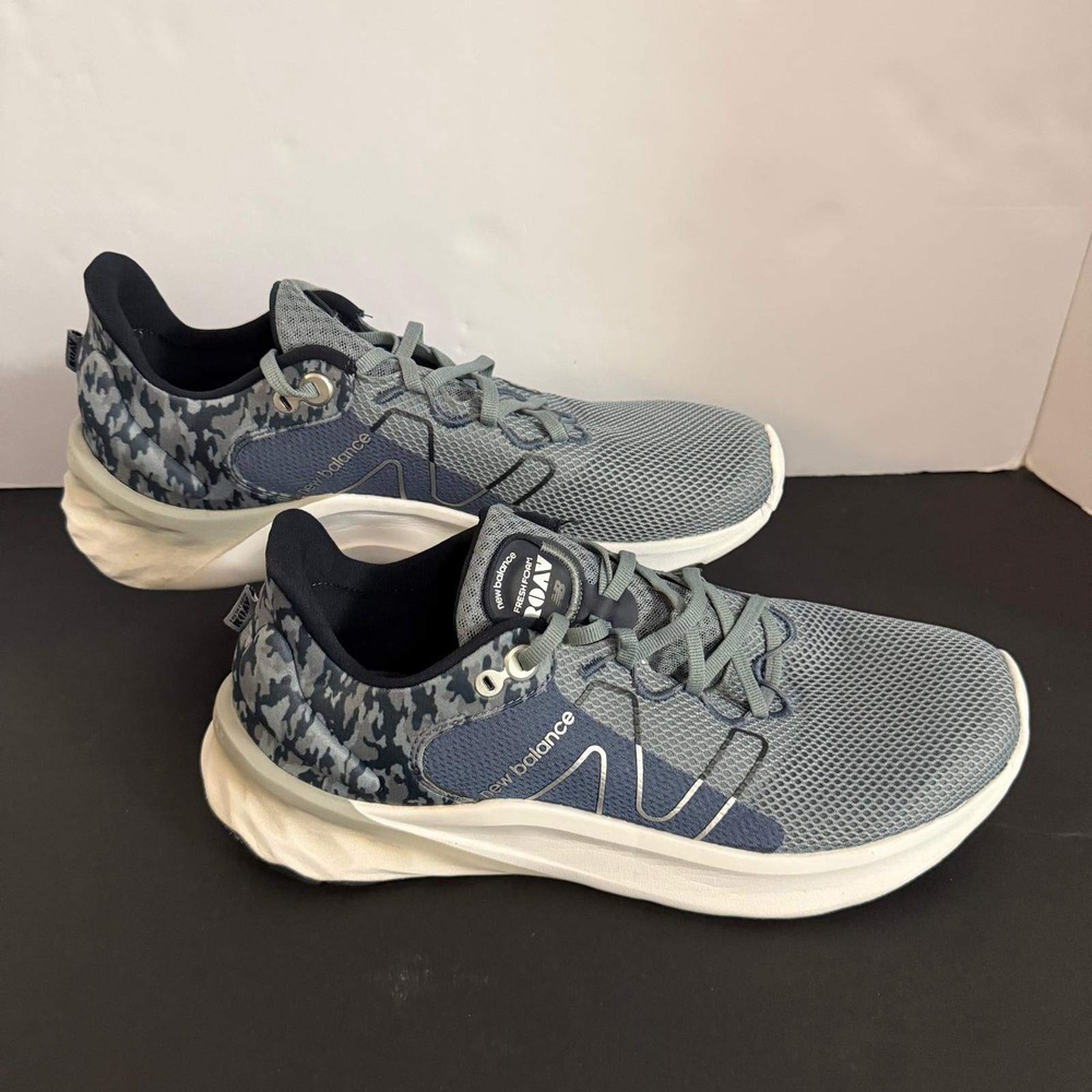 New Balance Fresh Foam Roav v2 Camo Blue Grey Running Shoes Mens Size 11.5